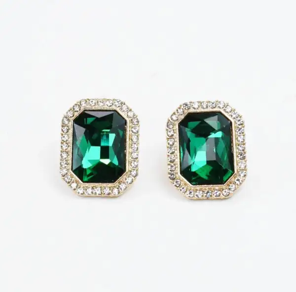 Modern Crystal Accent Stud Earrings