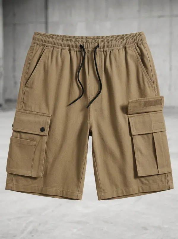 Urban Pocketed Drawstring Utility Cargo Shorts