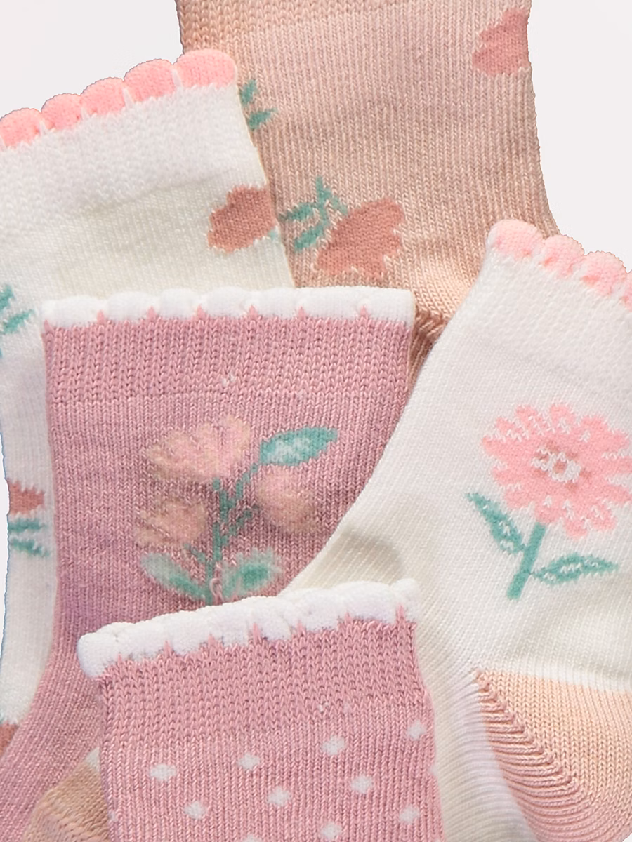 Floral Spotted Socks 5 Pack detail 1