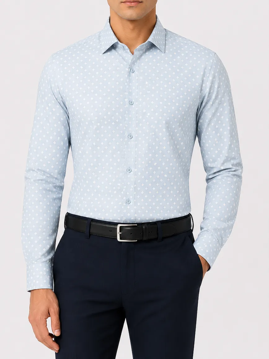 Weekend Slim Fit Printed Classic Men's Formal Shirt