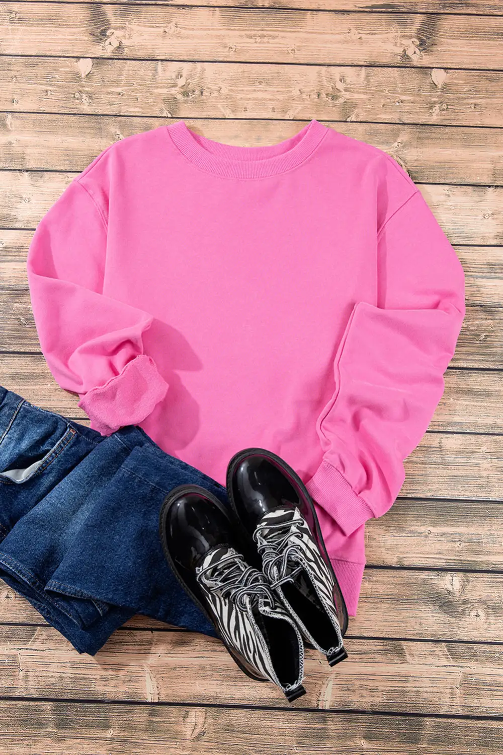 Comfy Drop Shoulder Crewneck Sweatshirt
