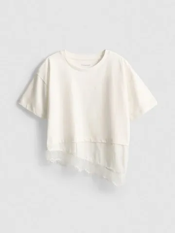 7-15yrs | Lace Hem T-Shirt