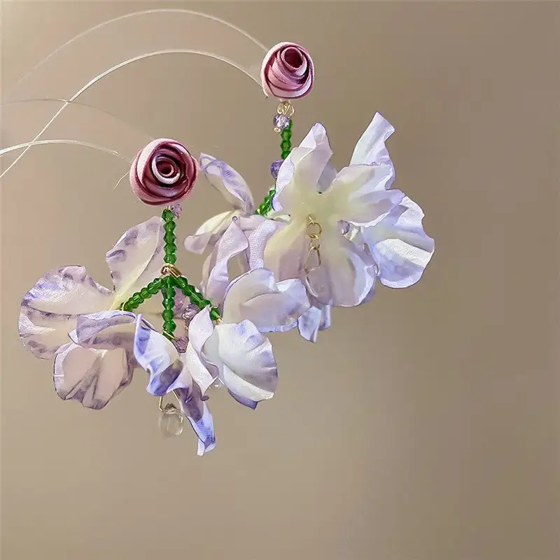 Floral Tassel Drop Earrings