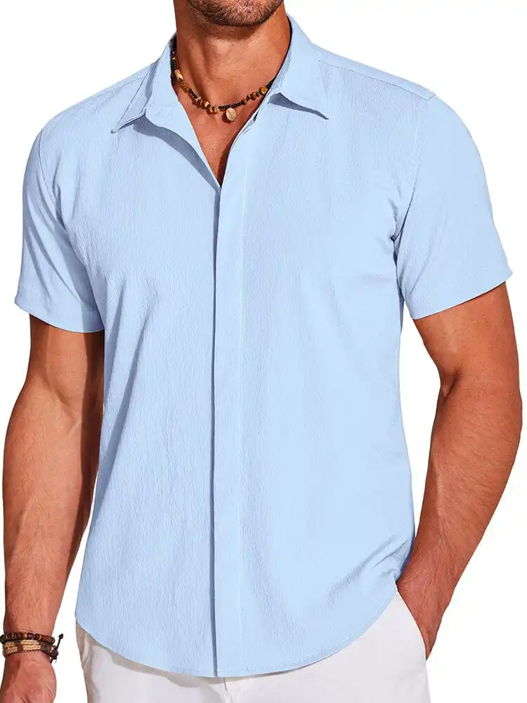 Casual Wrinkle Free Textured Shirt