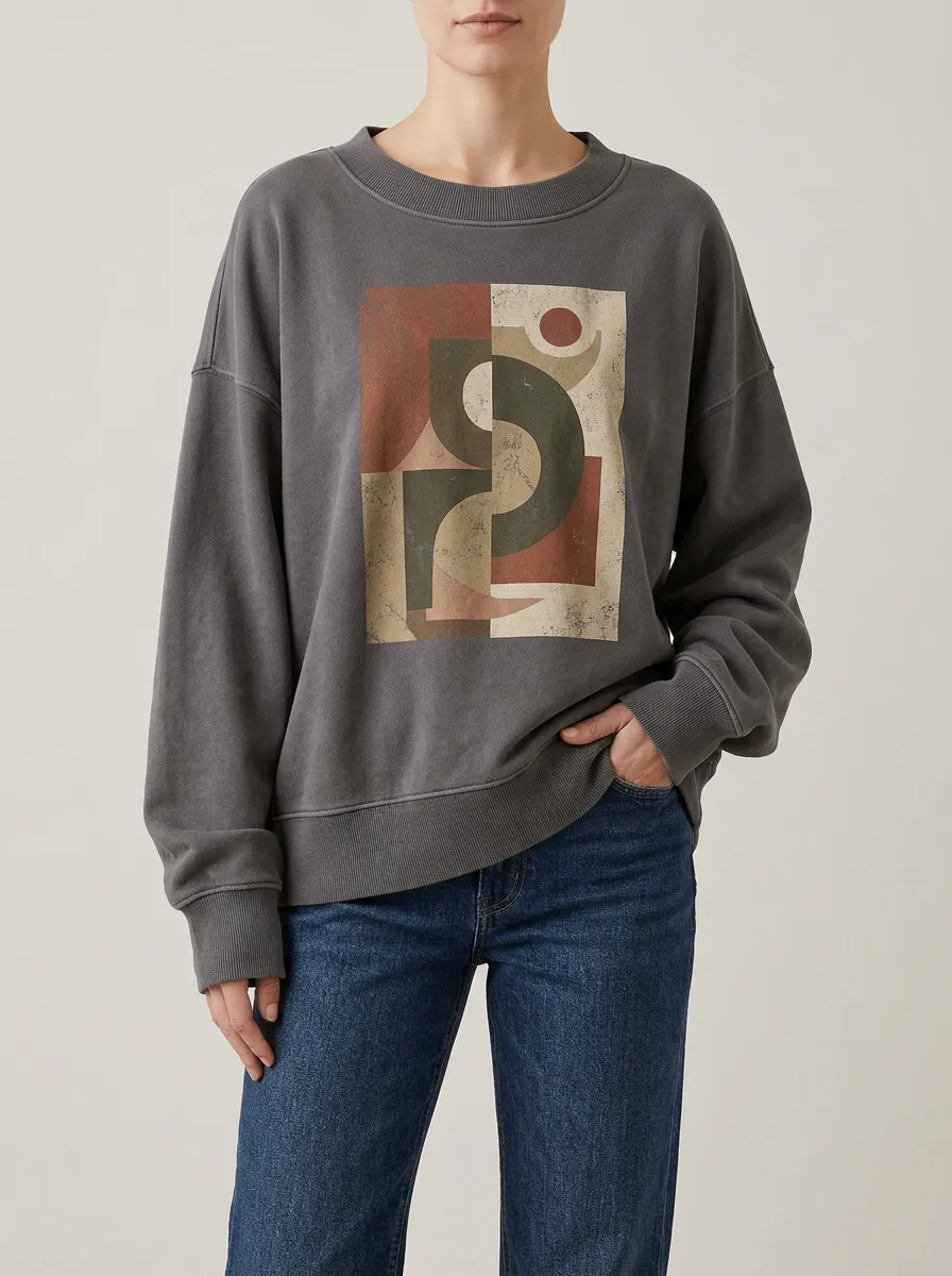 Soft Look Graphic Sweatshirt
