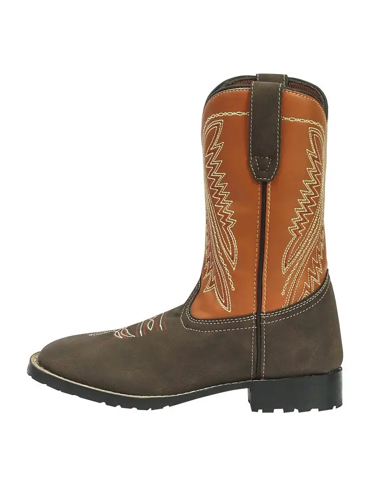 Distinctive Men's Western Boots With Stitched Shaft