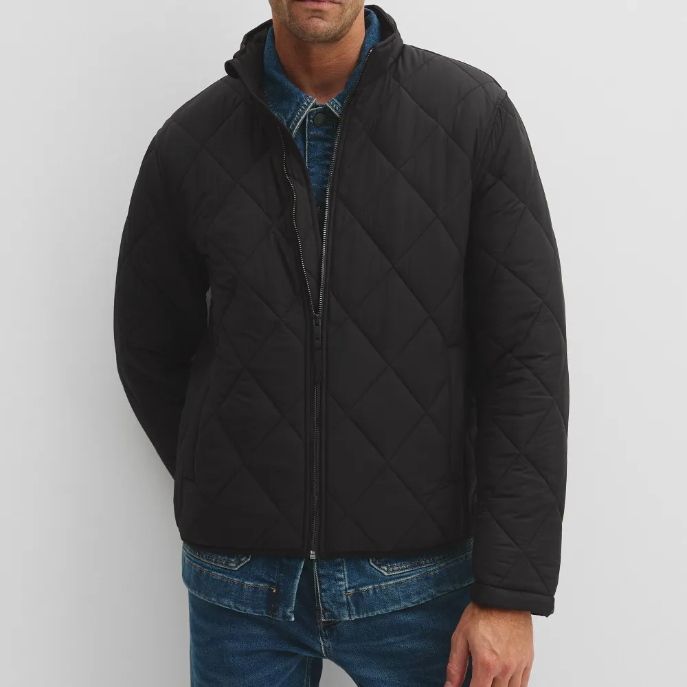 Men's Quilted Funnel Neck Jacket