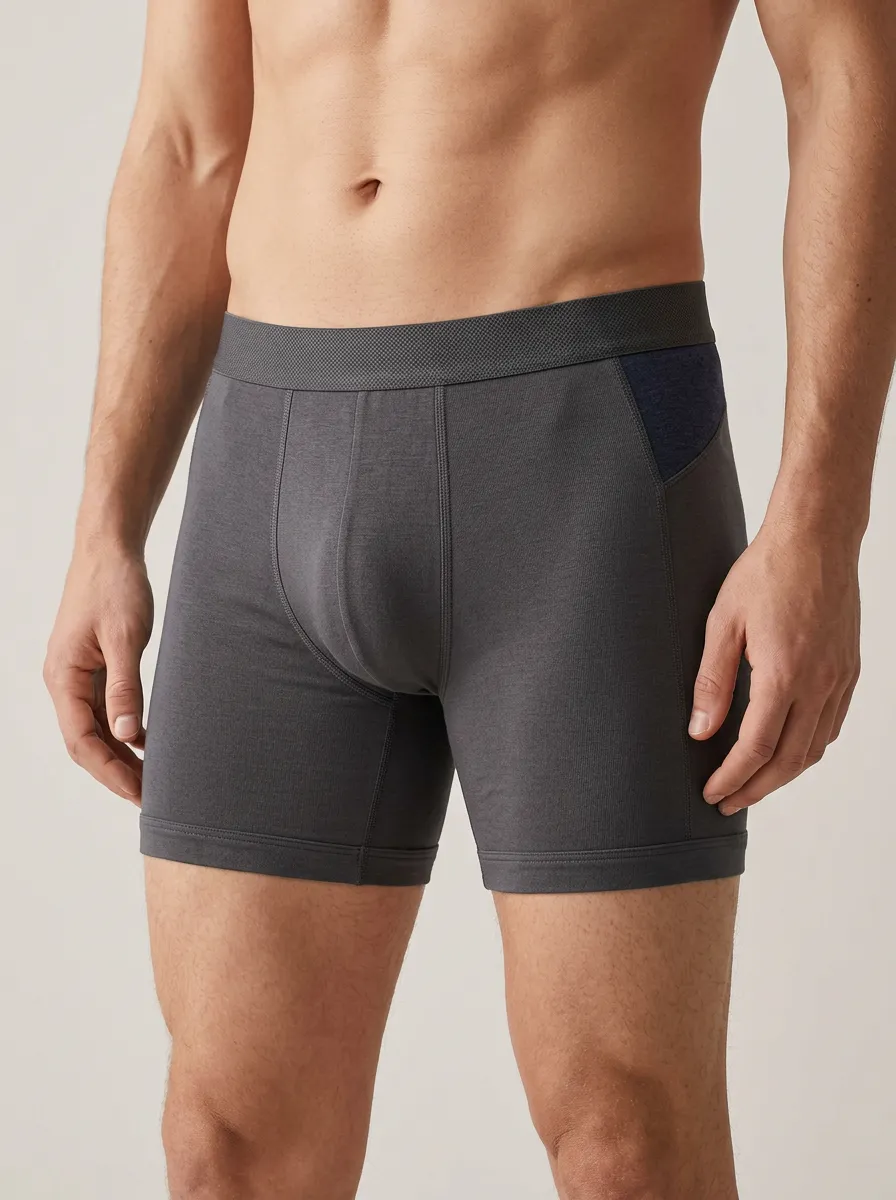 Supportive-Look Contrast-Panel Edit Men's Boxer Briefs