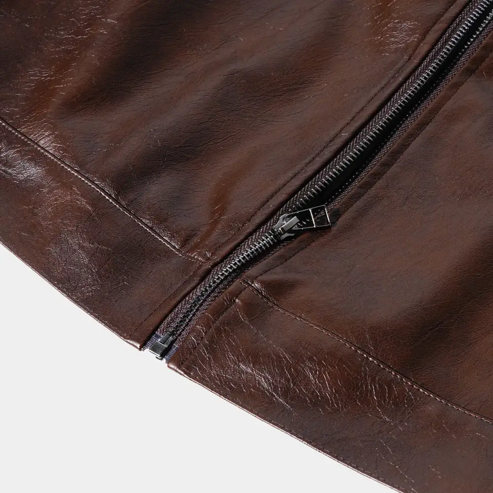 Textured Work Leather Jacket