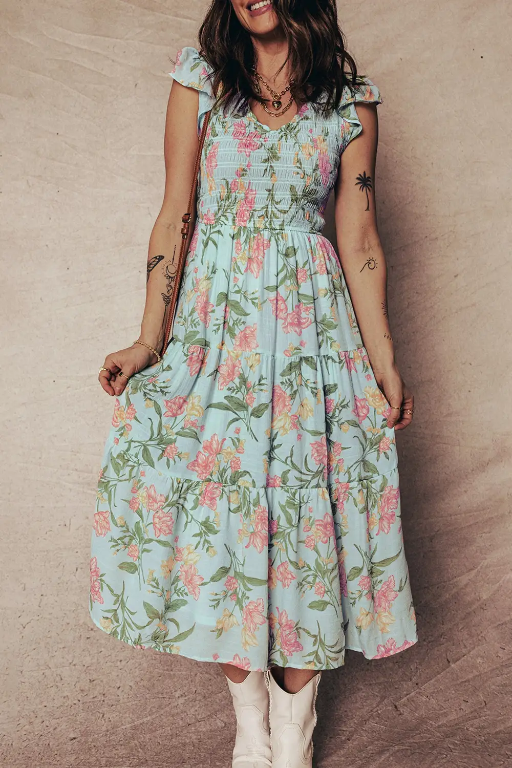 Floral Ruffle Tiered Maxi Dress