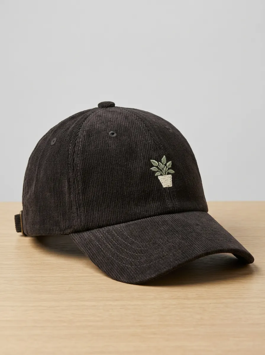 Plant-Lover Corduroy Embroidered Unisex Baseball Cap