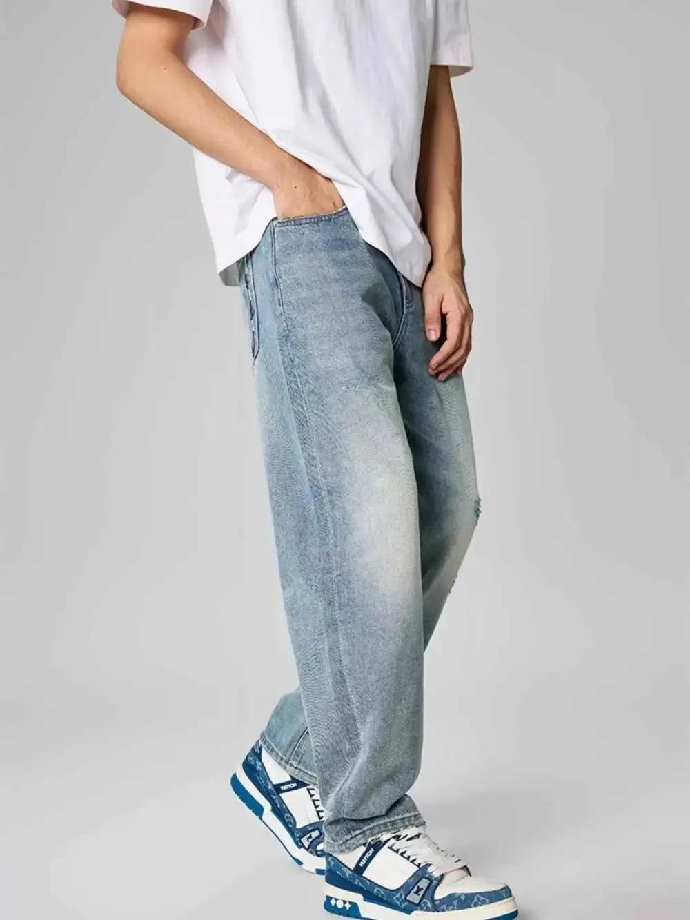 Modern Distressed Relaxed Fit Jeans