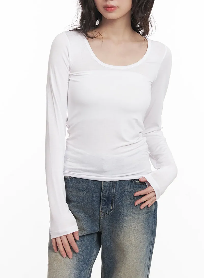 Essential U-Neck Long Sleeve Top