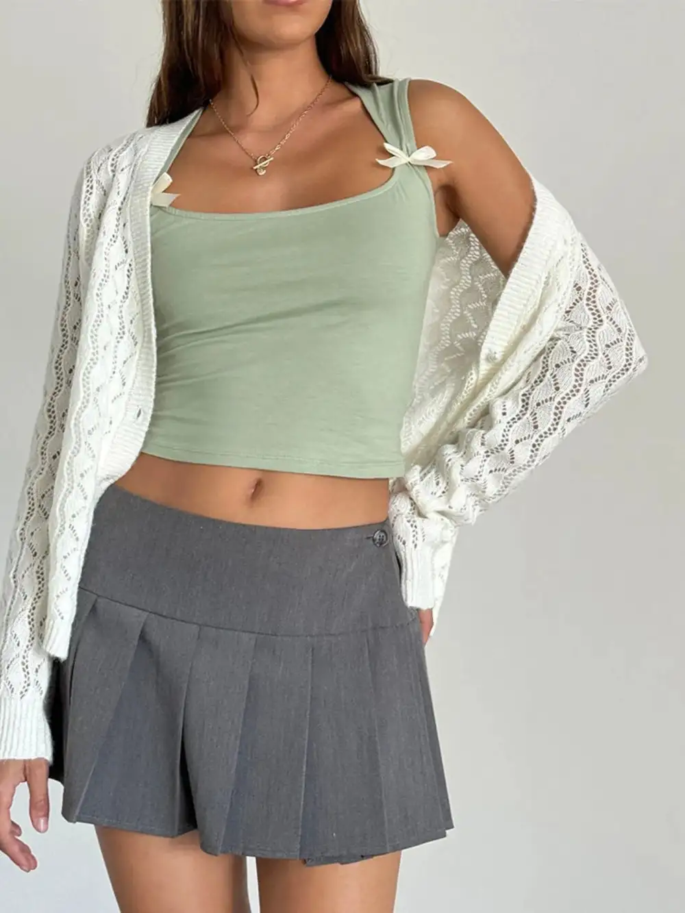 Square-Neck Cropped Ribbed Tank Top