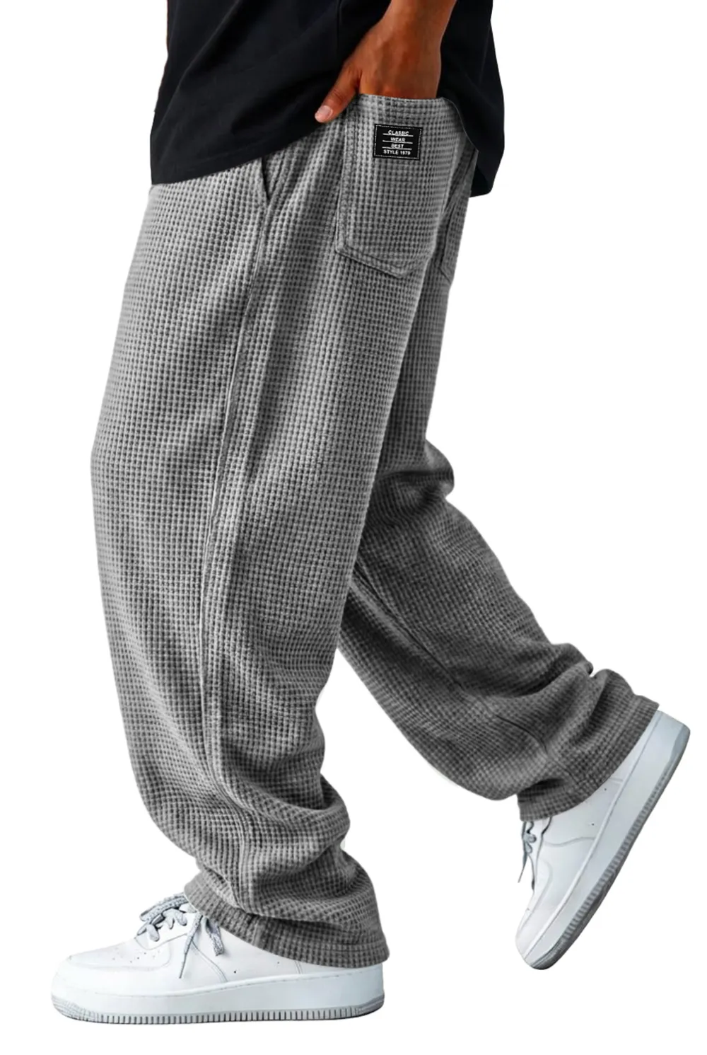 Textured Knit Seamed Detail Relaxed Trousers
