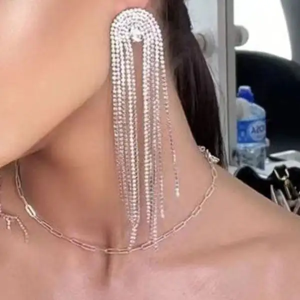 Rhinestone Crystal Abstract Earrings