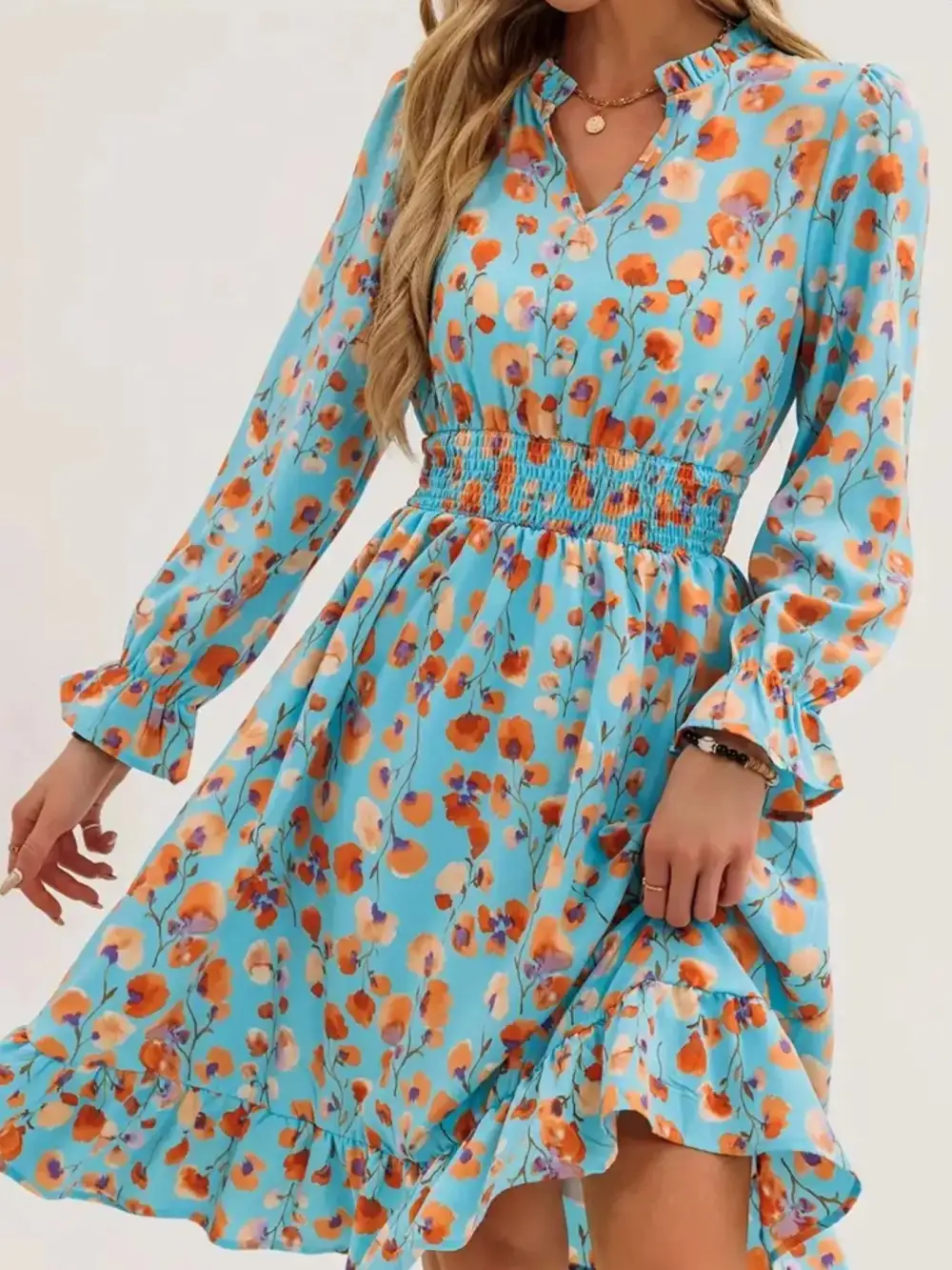 Clean Line Floral Dress