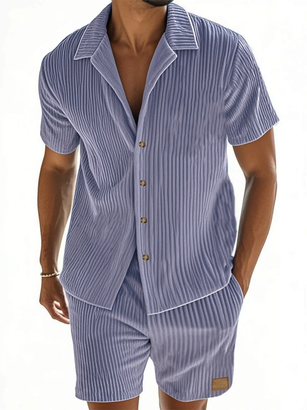 Clean Line Short Sleeve Shirt Set