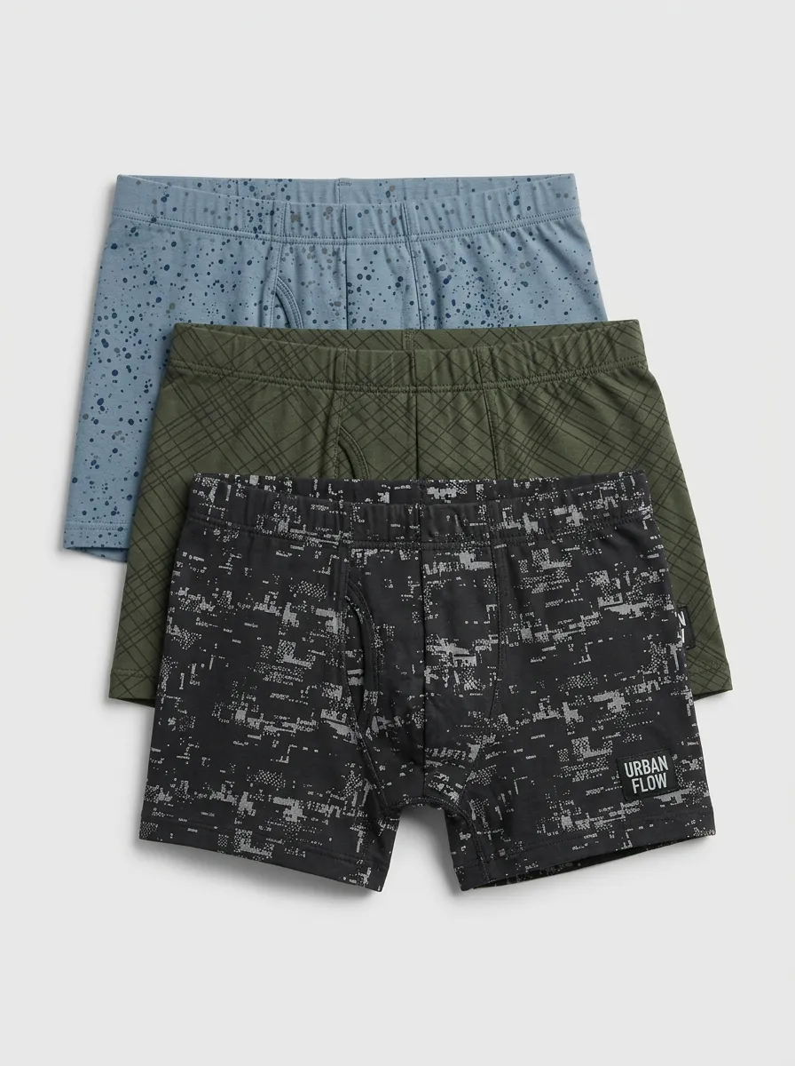 Geometric Splatter Boxer Brief Set