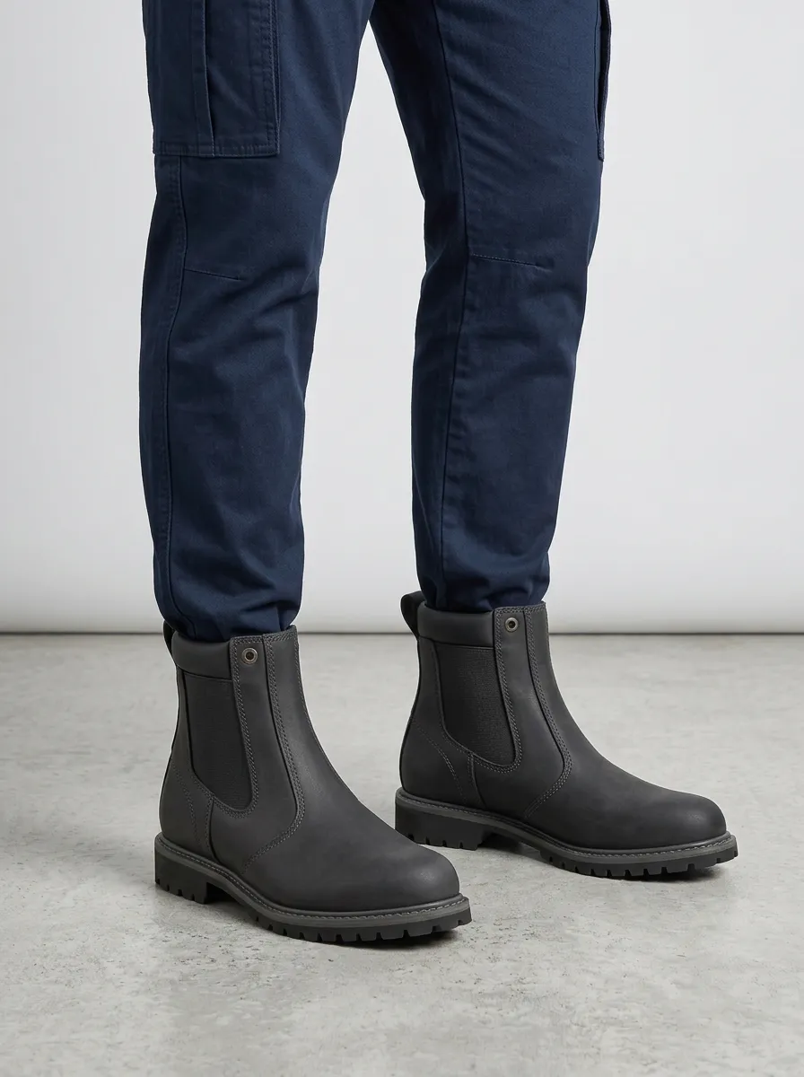 Unisex Leather Chelsea Style Work Boots