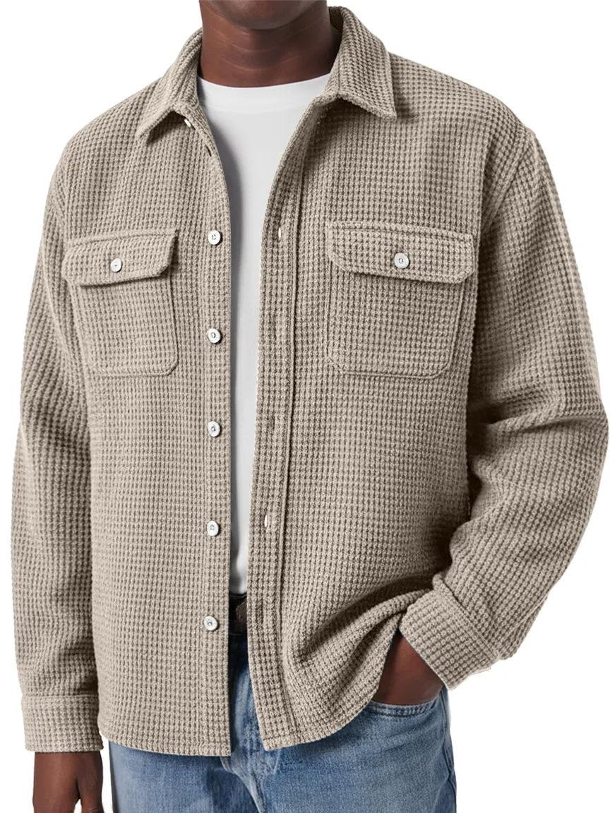 Textured Knit Double Pocket Shirt