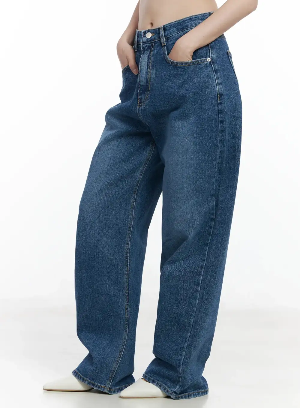 Pocketed Wide-Fit Jeans
