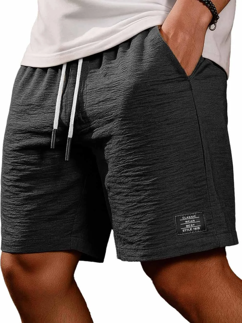 Linen Blend Pleated Shorts