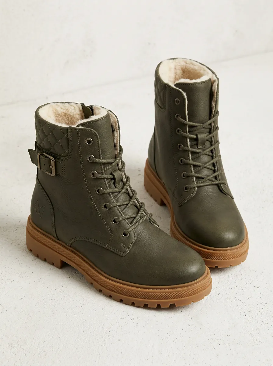 Active Quilted Faux Fur Lined Casual Look Unisex Warm Boots