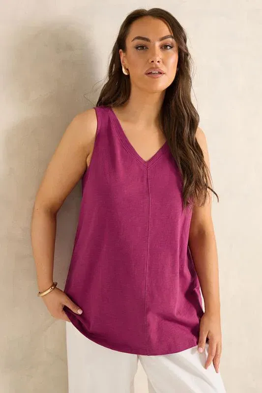 Berry Red Premium Cotton Vest Top