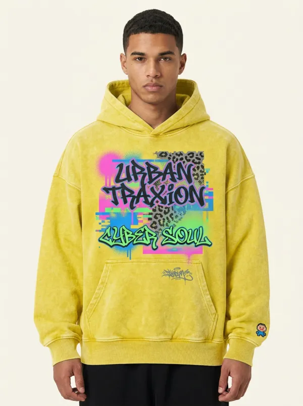 Unisex Modern Streetwear Graffiti Leopard Hoodie
