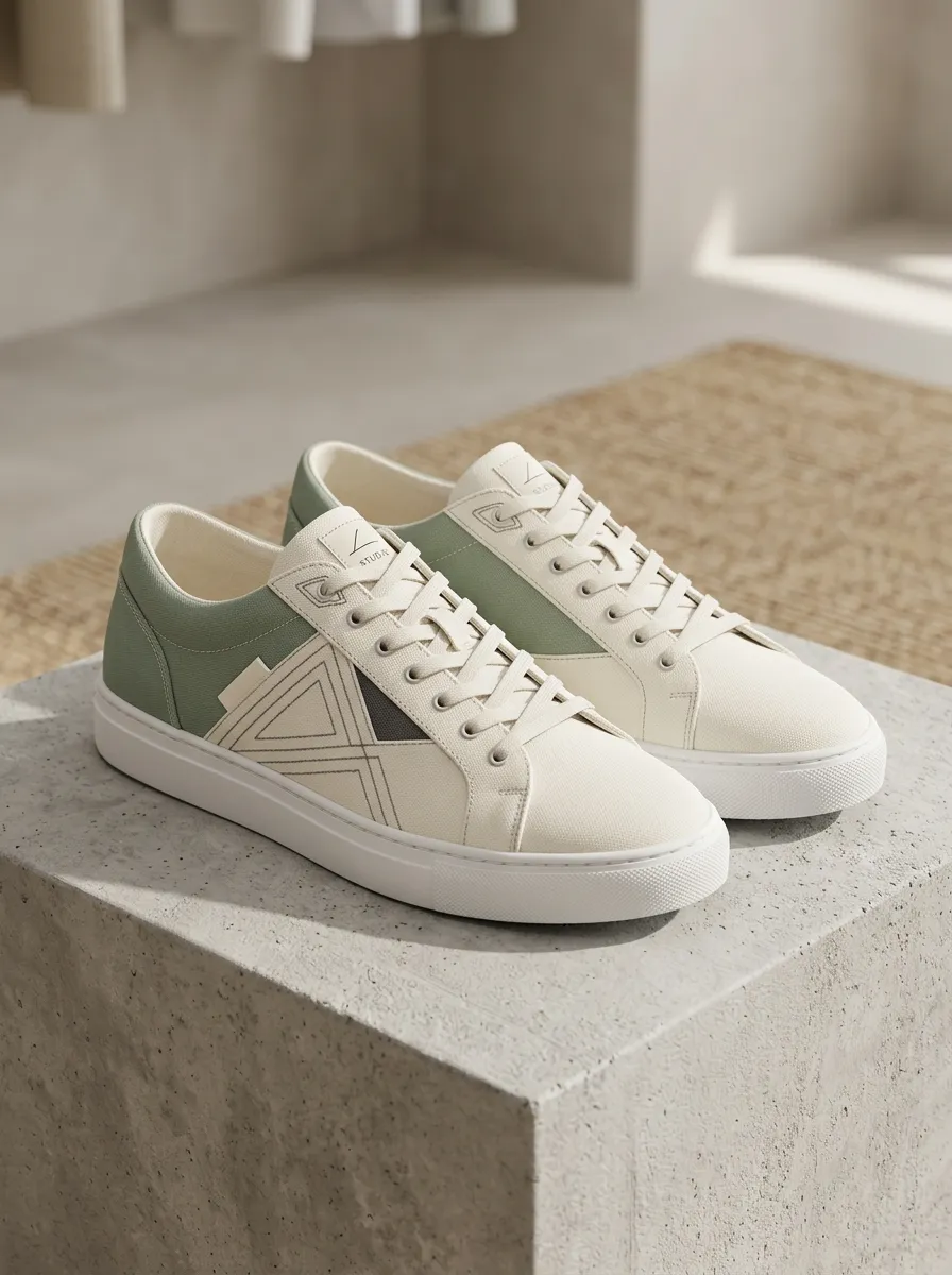 Geometric Canvas Sneakers