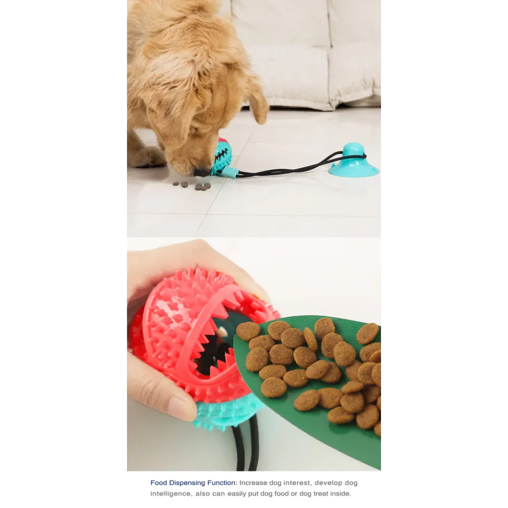 Dental Chew Ball for Dogs - Teeth Cleaning Suction Cup Toy