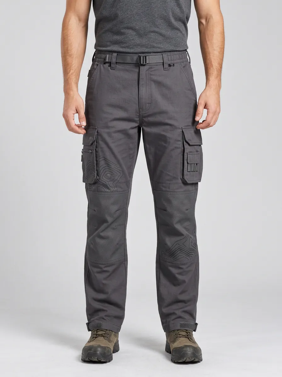 Tactical Outdoor Topographic Pattern Cargo Pants