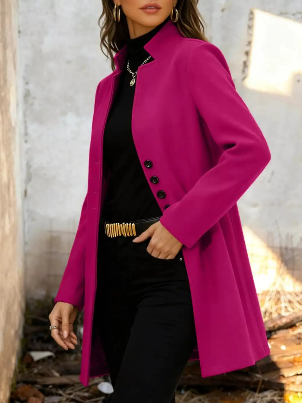 Button-down Longline Outerwear