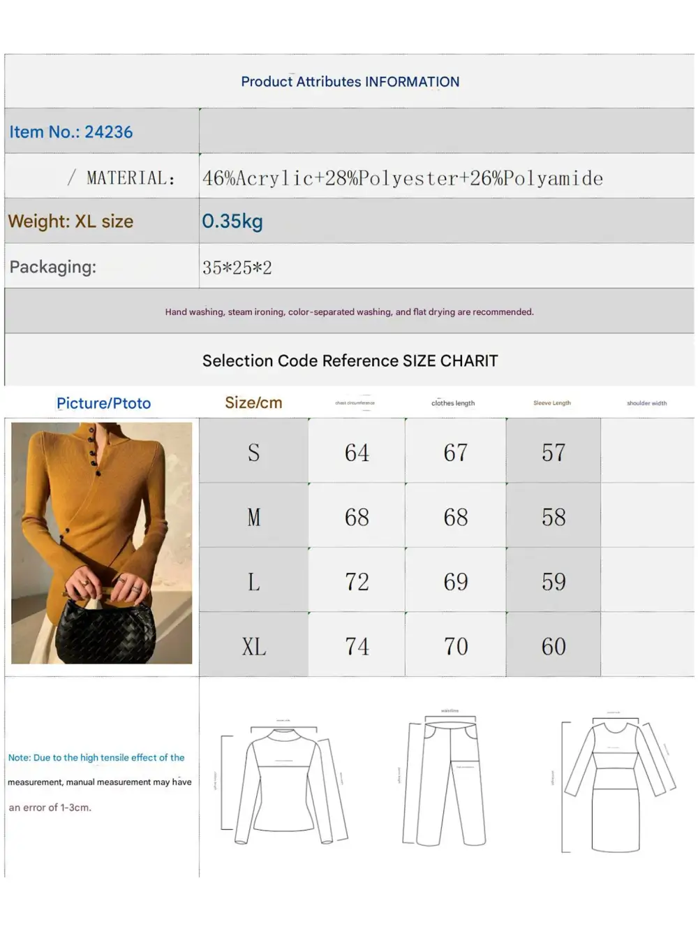 Asymmetric High Neck Knit Top Long Sleeve Tee