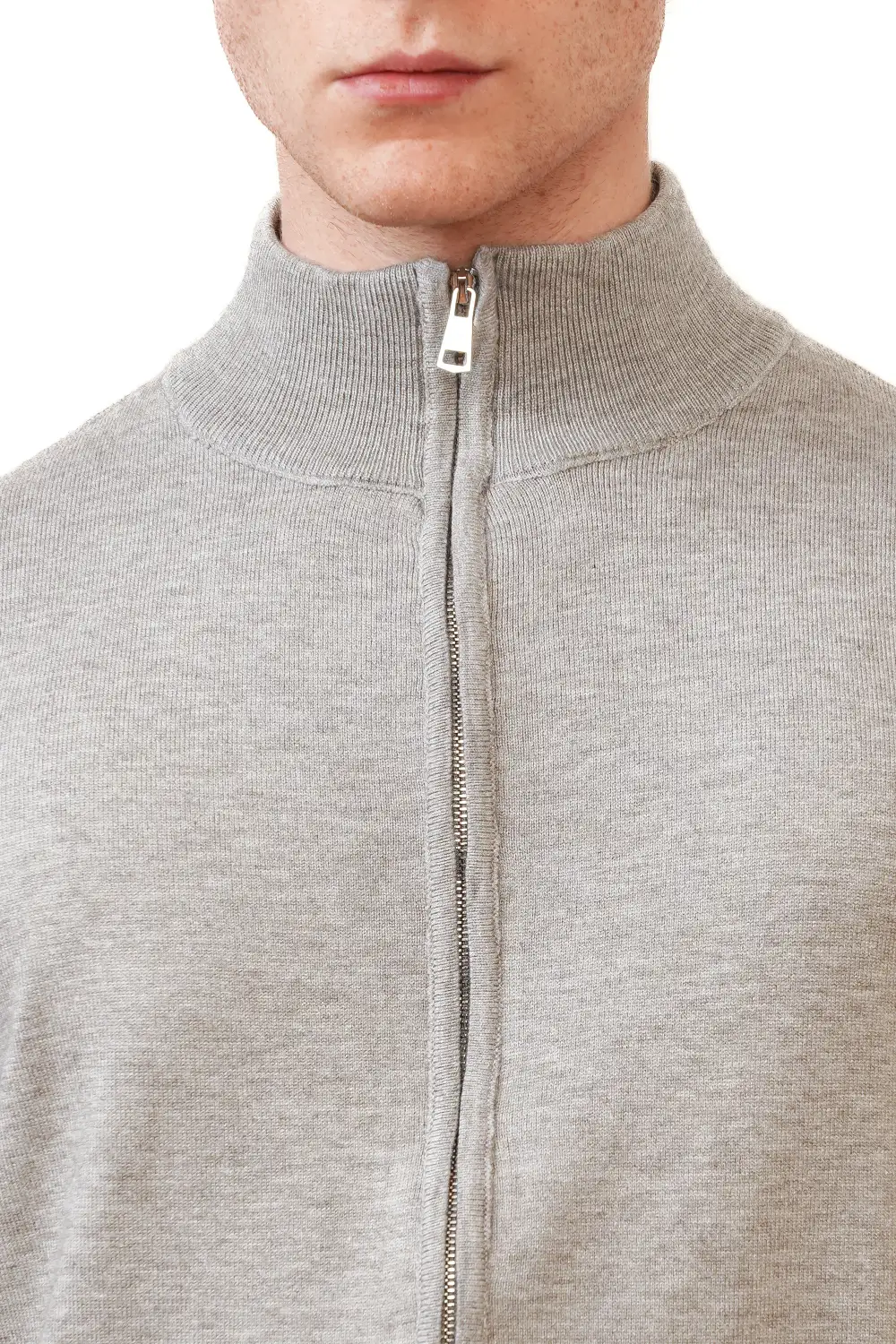 Refined Regular Fit Full Zip Viscose Knit Vest