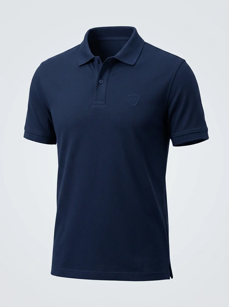 Refined Shield-Detail Embroidered-Detail Men's Polo Shirt