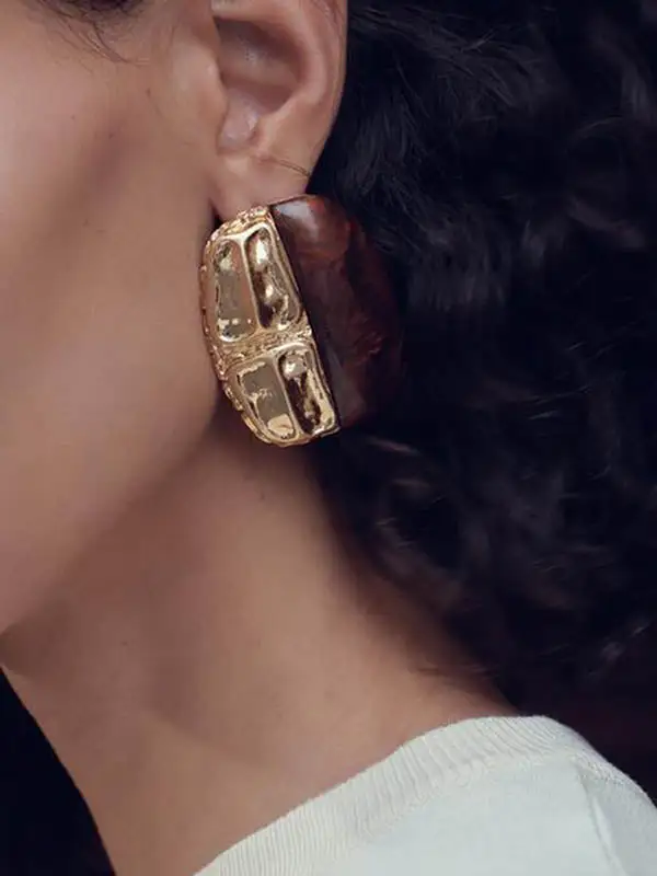 Lustrous Hammered Drop Earrings