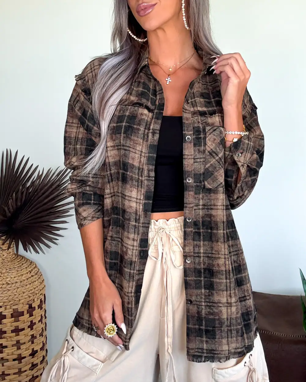 Oversized Plaid Shirt