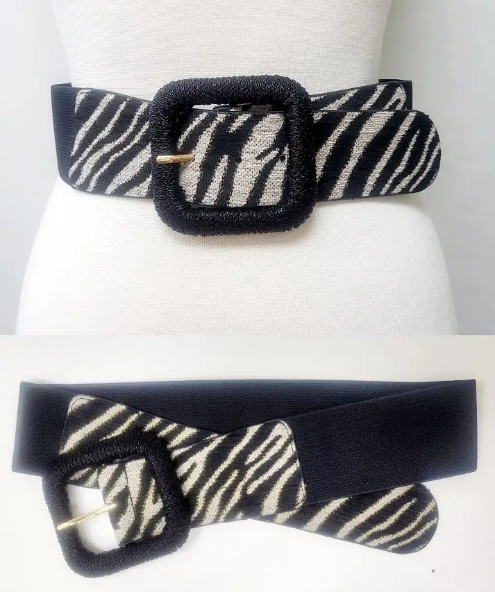 Refined Leopard Print Stretch Waist Belt