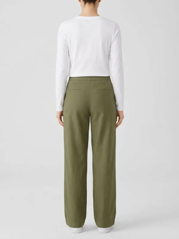 Women's Button-Zip Wide-Leg Trousers