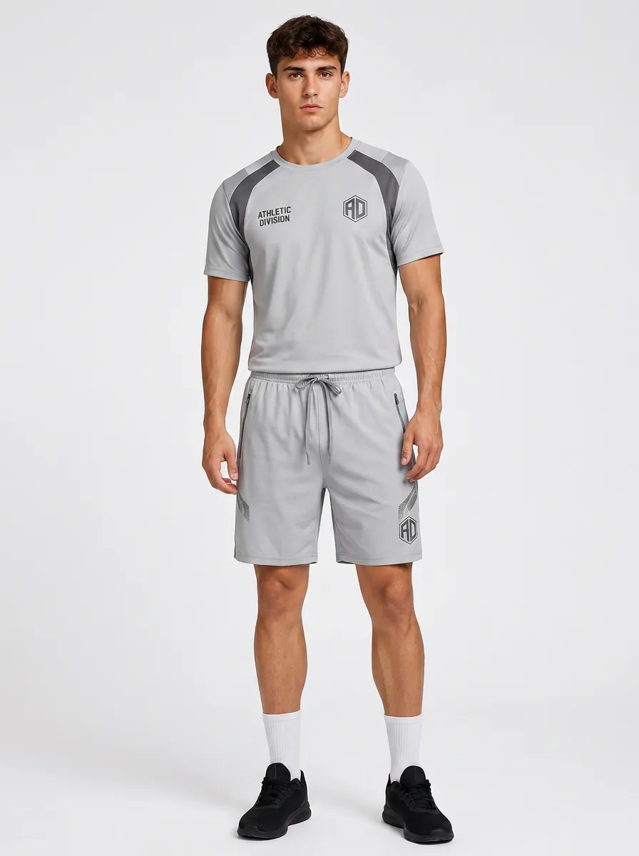 Men's Athletic Division Logo Printed Sportswear Set
