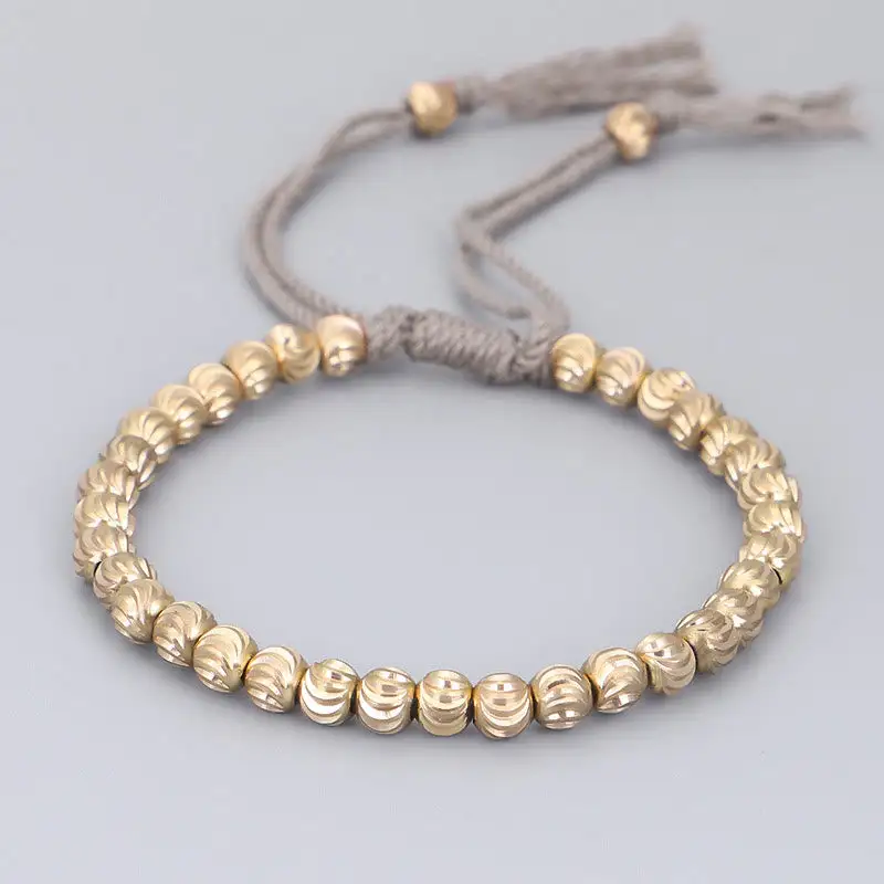 Handmade Copper Bead String Bracelet