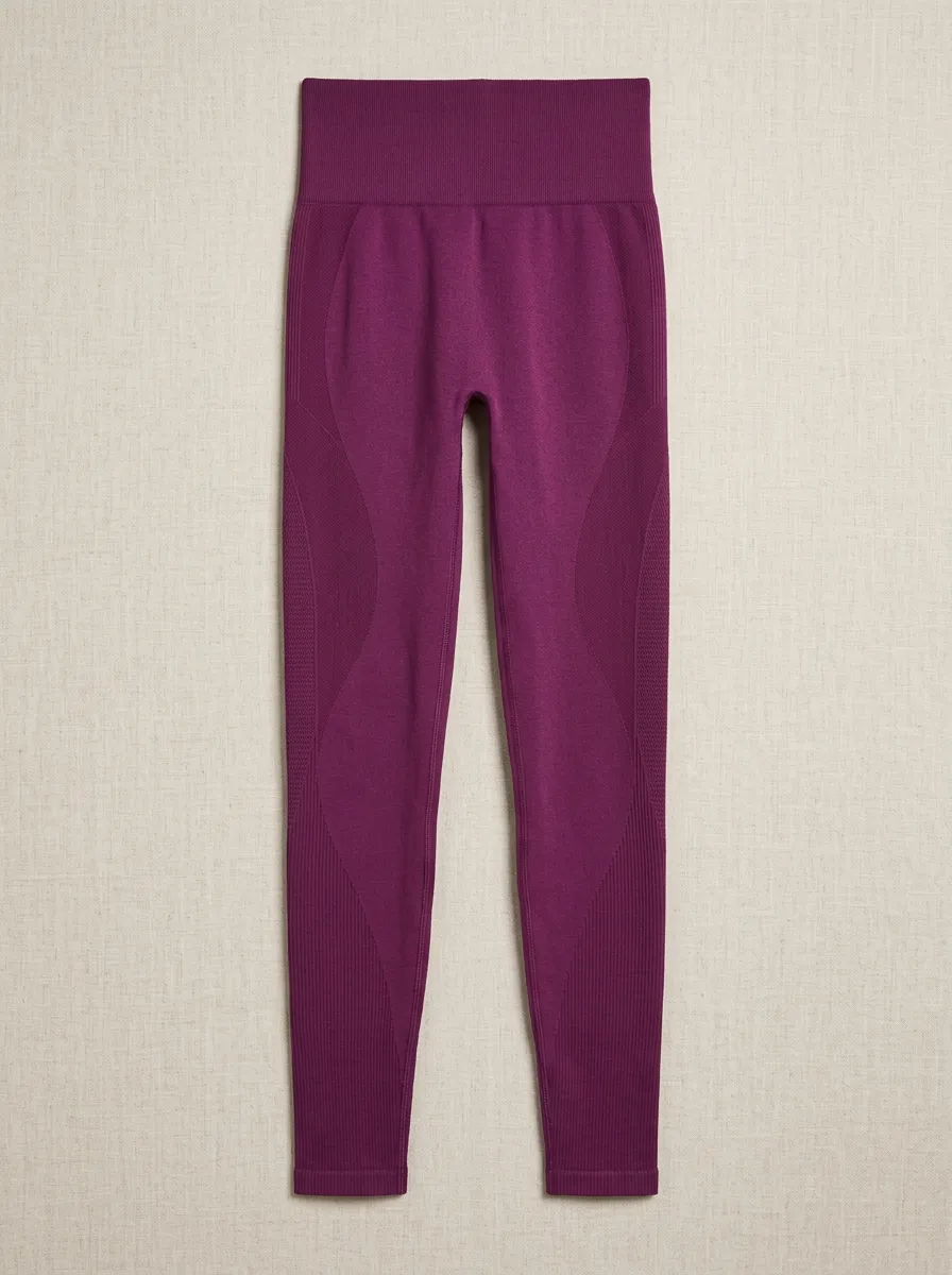 Women's Fitness Workout Purple Seamless High-Waisted Leggings