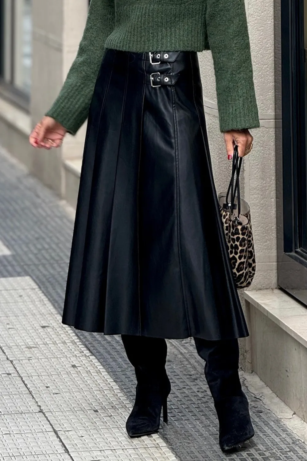 Graceful Flared Pleated Skirt