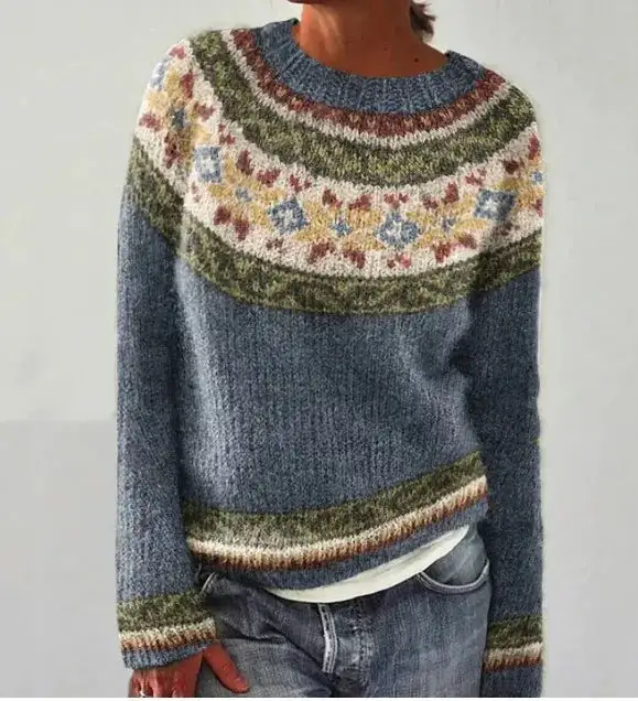 Knitted Warm Patterned Sweater