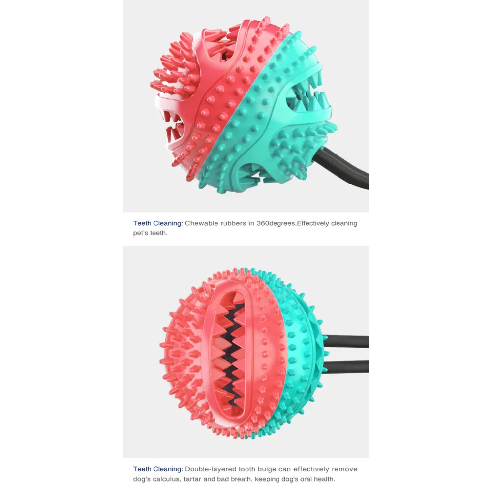 Dental Chew Ball for Dogs - Teeth Cleaning Suction Cup Toy