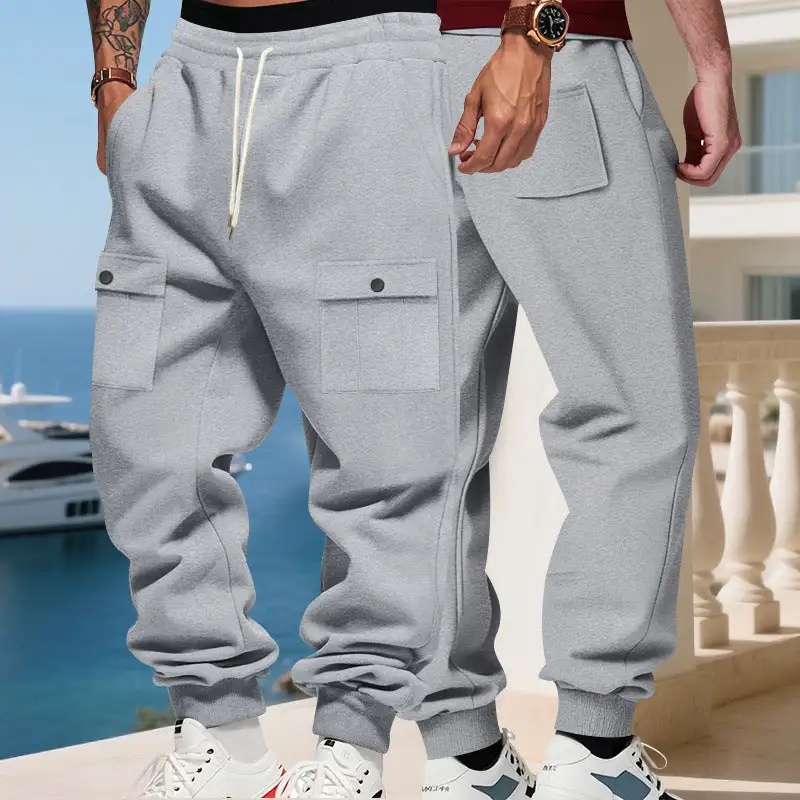 Men's Cargo Joggers Pockets Waistband Cargo Pants