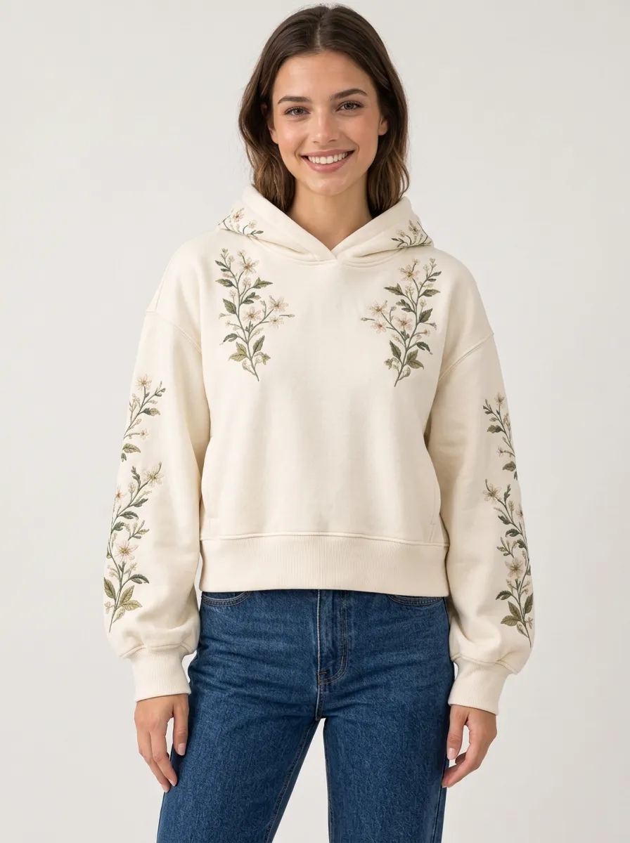 Women's Botanical Floral Graphic Soft Style Hoodie