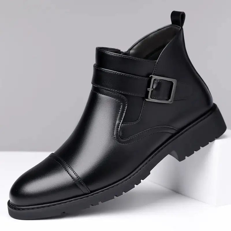 Leather Buckle Boots